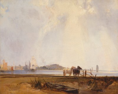 Landscape near Quilleboeuf, France by Richard Parkes Bonington